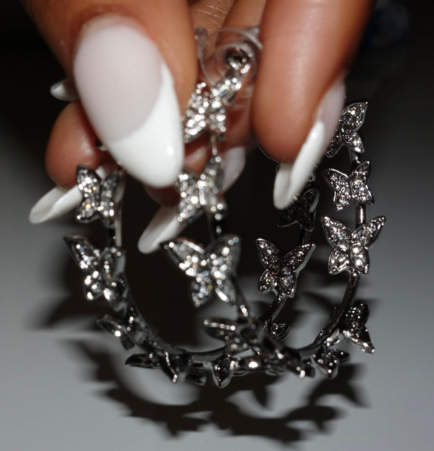 Glitter Butterfly Hoops