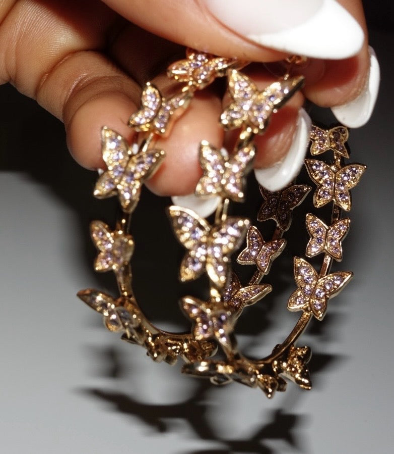 Glitter Butterfly Hoops