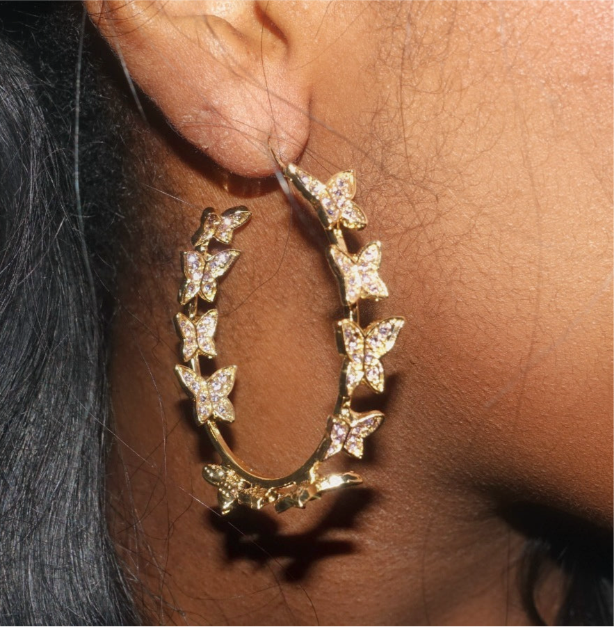 Glitter Butterfly Hoops