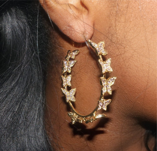 Glitter Butterfly Hoops